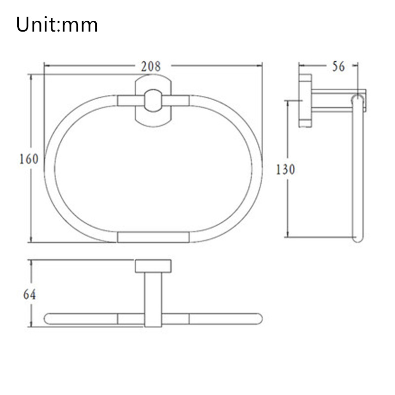 Anneau de serviette forme ronde support de gant de toilette mural cintre en alliage de Zinc accessoires de salle de bain Chrome barre de serviette de bain