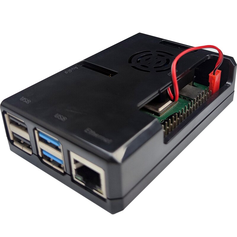 Funda Raspberry pi 4, carcasa Raspberry Pi con ventilador de refrigeración, funda negra transparente para Raspberry Pi 4 modelo B, Pi 4B, Pi 4