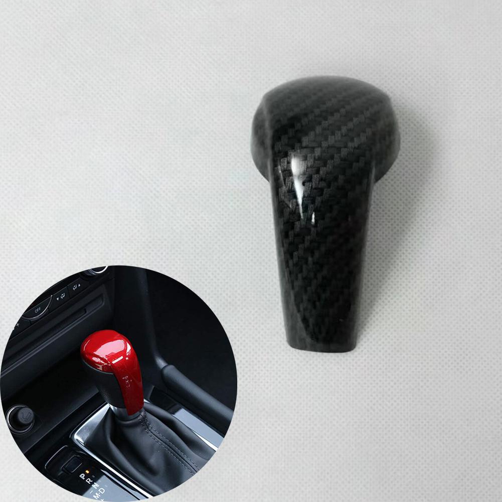 Tapa de pomo de cambio de marchas para Mazda 2 3 6 CX3/CX5 accesorios de automóvil de fibra de carbono/rojo/plateado: Carbon fiber