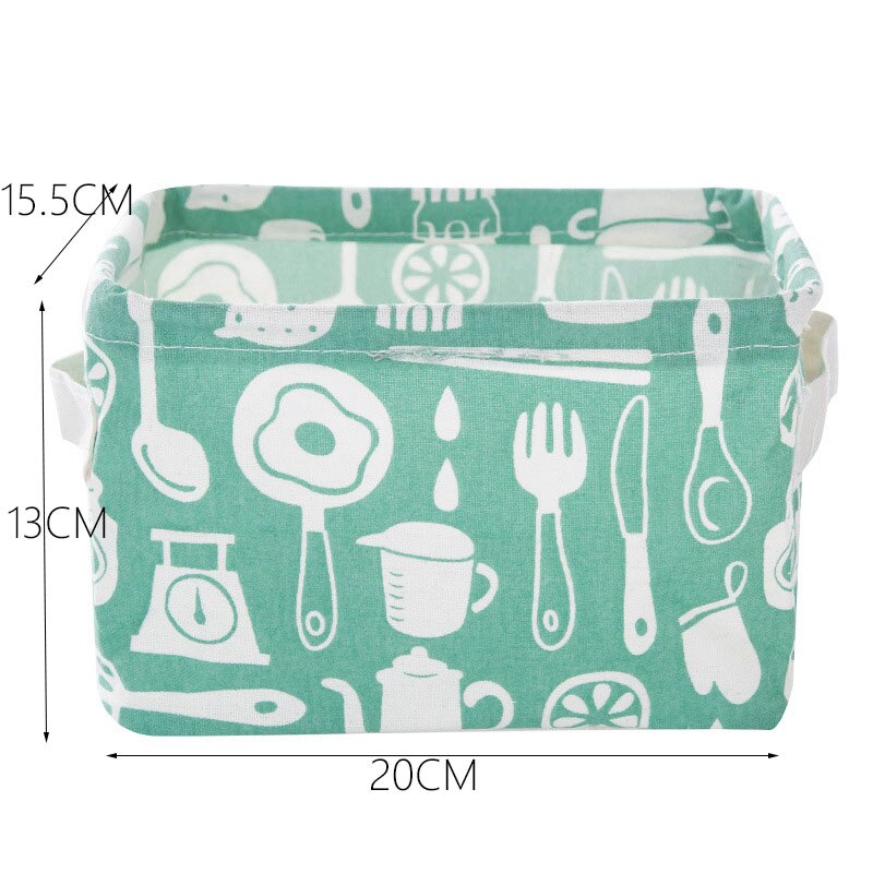 Linen Desktop Storage Basket Sundries Toy Storage Box Organizer Cosmetic Book Organizer Home Office Stationery Container Basket: 13