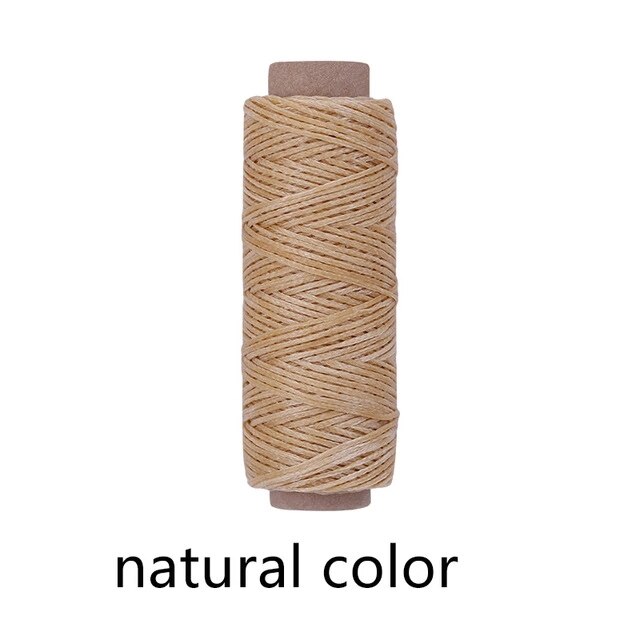 LMDZ Multi Color Wax Thread Fiber Single Filament 50m Wax Filament 150D DIY Hand Made Polyester Leather Sewing Tool: nature color