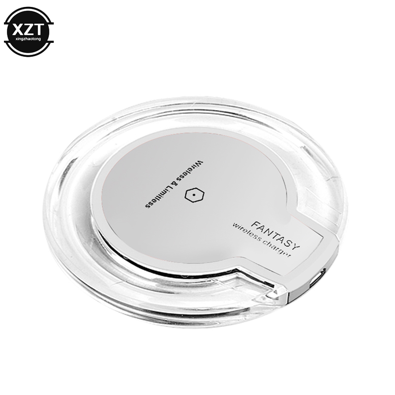 Ultra Thin Led Qi Wireless Charger Charging Pad Induction USB Charger Crystal for Samsung Huawei