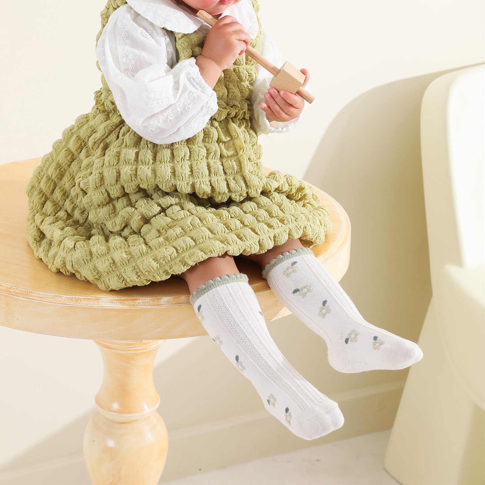 Kids Meisjes Casual Kousen Borduren Bloem Patroon Siliconen Dot Antislip Bloem Kousen 0-5Years Oude