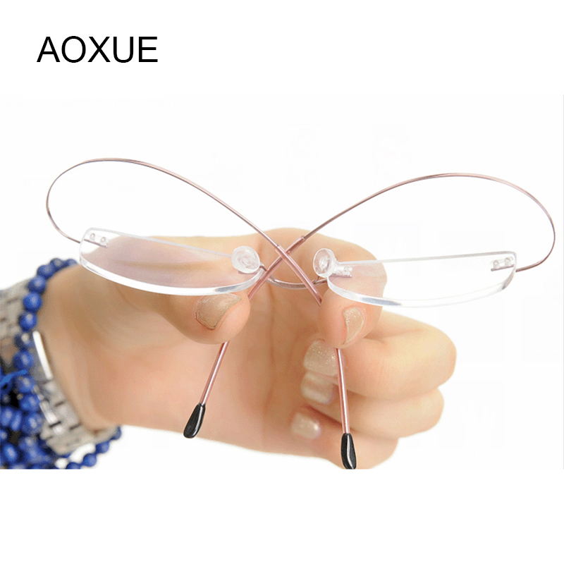 Uindfattede læsebriller mænd kvinder anti-blåt lys ultralette hukommelsesbriller titanium presbyopiske briller dioptri hd-linse  +1.0 +4.0