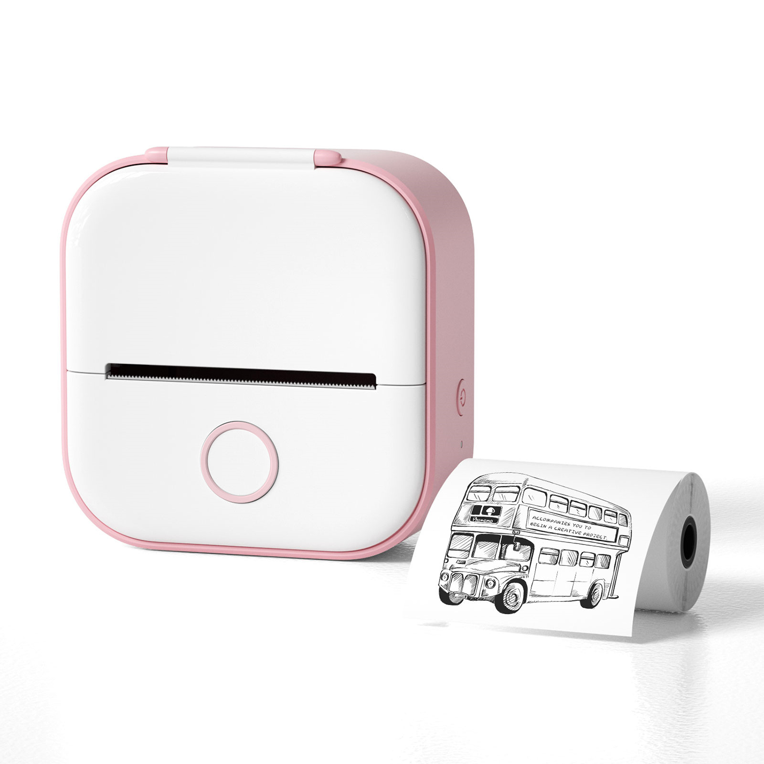 Mini Termoprinter Trådløs Lommetyper DIY Klistremerke Skriver Bærbar Etikett Skriver Journal Planlegger Dekor Verktøy: Hvit
