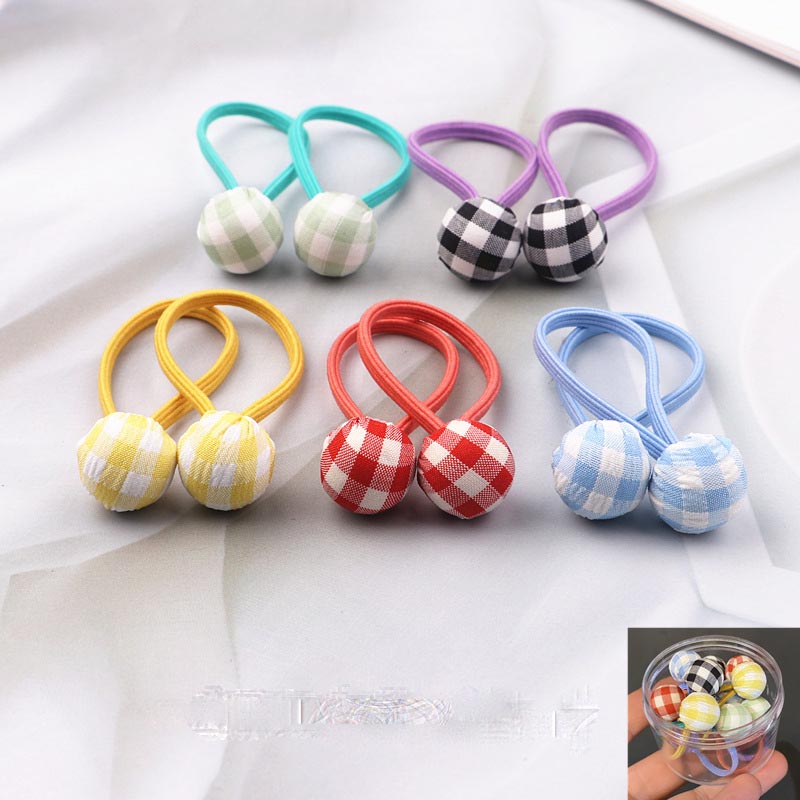 10 unids/set invierno pequeñas gomas para el pelo con pompón para bebe bolas gomillas pelo niña elasticas coles para cabello niña por lote elasticos para el pelo coleteros niña pom pom rabas pelo colets para cabello: color 5
