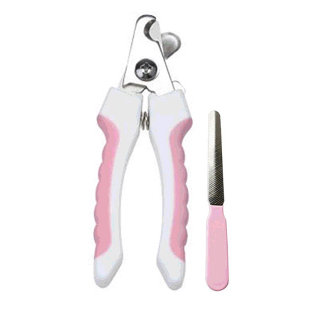 Animal Claw Scissor Clipper Grooming Tools Dog & Cat Pets Nail Clippers Nail Toe Cut Safe Dog Nail Clippers With File: Pink