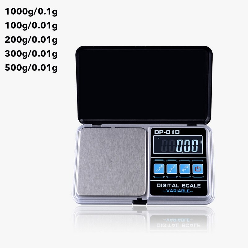 Multifunctionele Digitale Weegschalen 100/200/300/500/1000G 0.01/0.1G Hoge Precisie Mini sieraden Schaal Lcd Gram Weegschaal