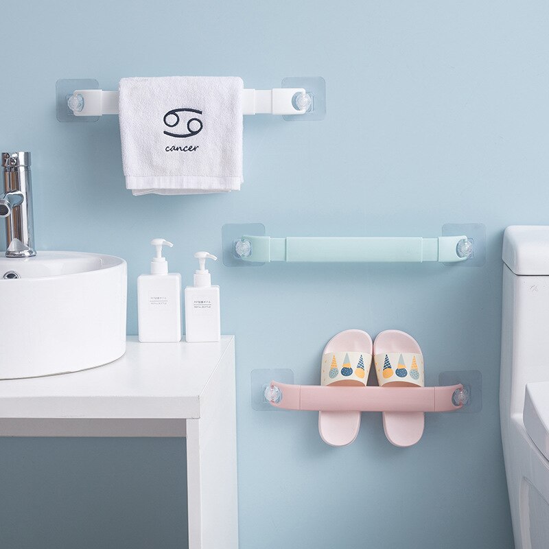 Porte-serviettes rétractable en plastique, sans perforation, cloison sanitaire, porte-serviettes simple