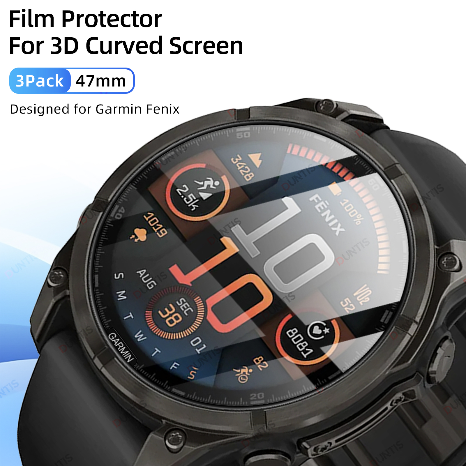 Skærmbeskytter til garmin fenix 8 51mm 47mm amoled 3d buet fulddækkende beskyttelsesfilm til fenix 8 beskyttelsestilbehør