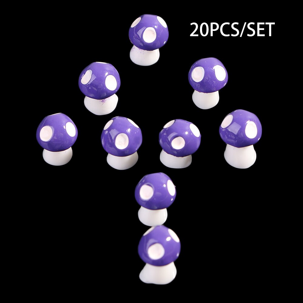 20 sztuk grzyb figurki z żywicy rzemieślniczej miniaturowy bajkowy ogród grzyb Model dla majsterkowiczów mikro ozdoba dekoracje krajobrazu