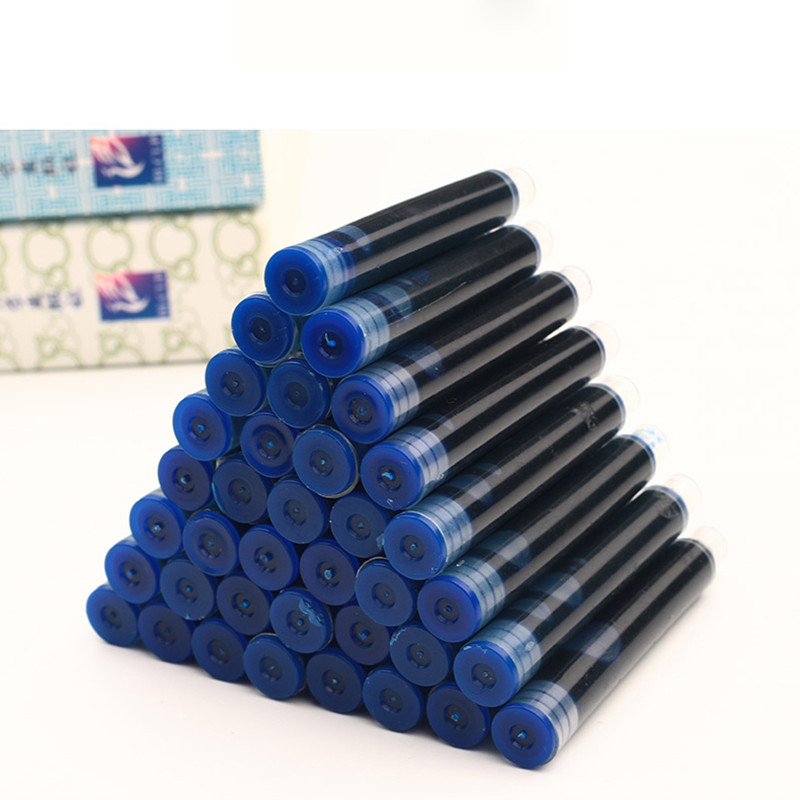 50/100Pcs Fountain Pen Ink Refills 3.4mm Standards International Stationery Office Supplies Ink Pens Blue Black Red Blue-black
