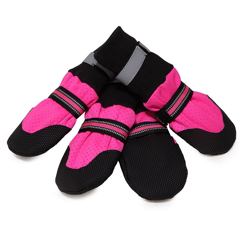 Chaussures respirantes pour chien, 4 pièces, en caoutchouc, antidérapantes, protecteur de pattes, réfléchissant , pour chiots moyens et grands, chaussures décontractées et Husky