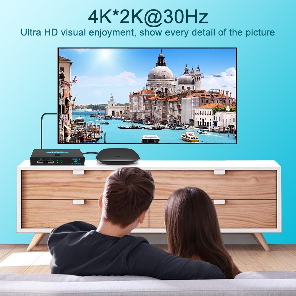 4K Hdmi Kvm Switch Usb Kvm Switch Splitter 2 In 1 Out Box Video Display Voor 2 Pc Delen toetsenbord Muis Printer Play En Plug