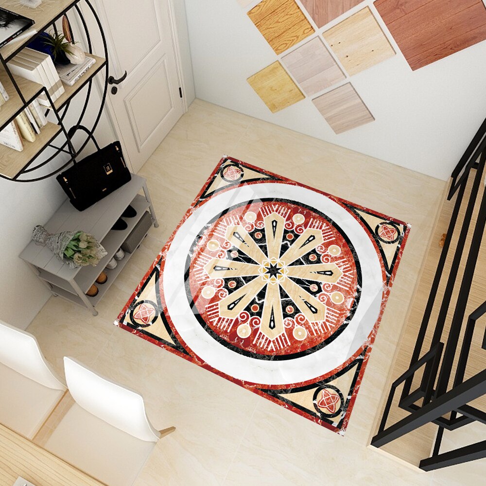 Living room floor stickers European parquet stickers self-adhesive thick ceramic tiles renovation stickers waterproof and wear