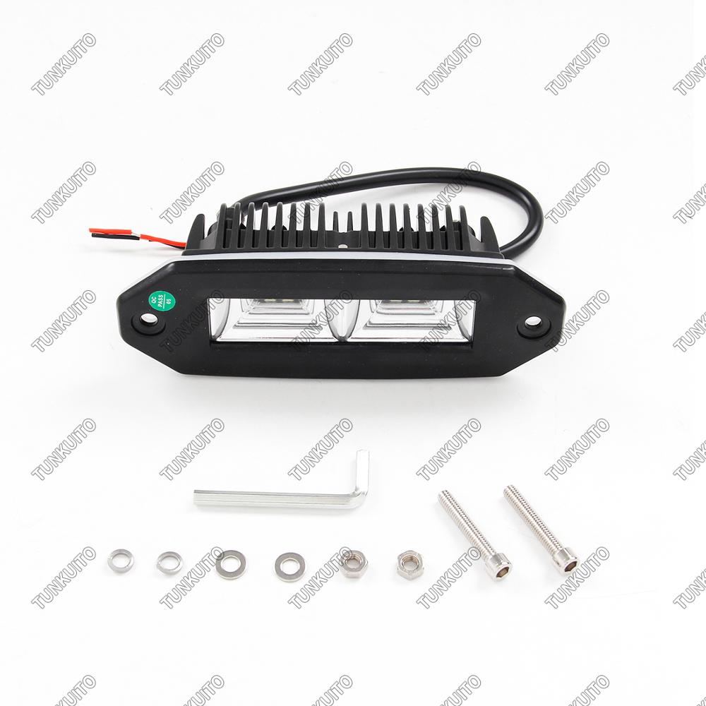 2pcs 40W Flush Mount LED Pods Flood Work Light Bar 6500K Waterproof Led Work bar For Offroad Backup pickup Car