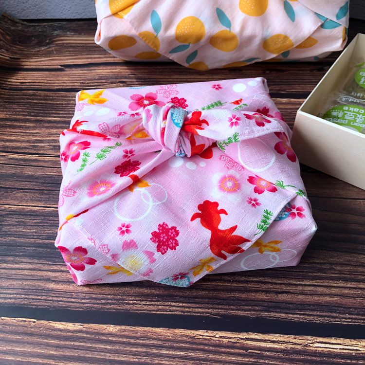 Furoshiki Geschenkdoos Wikkelen Doek Katoenen Zakdoek Milieuvriendelijke: Pink