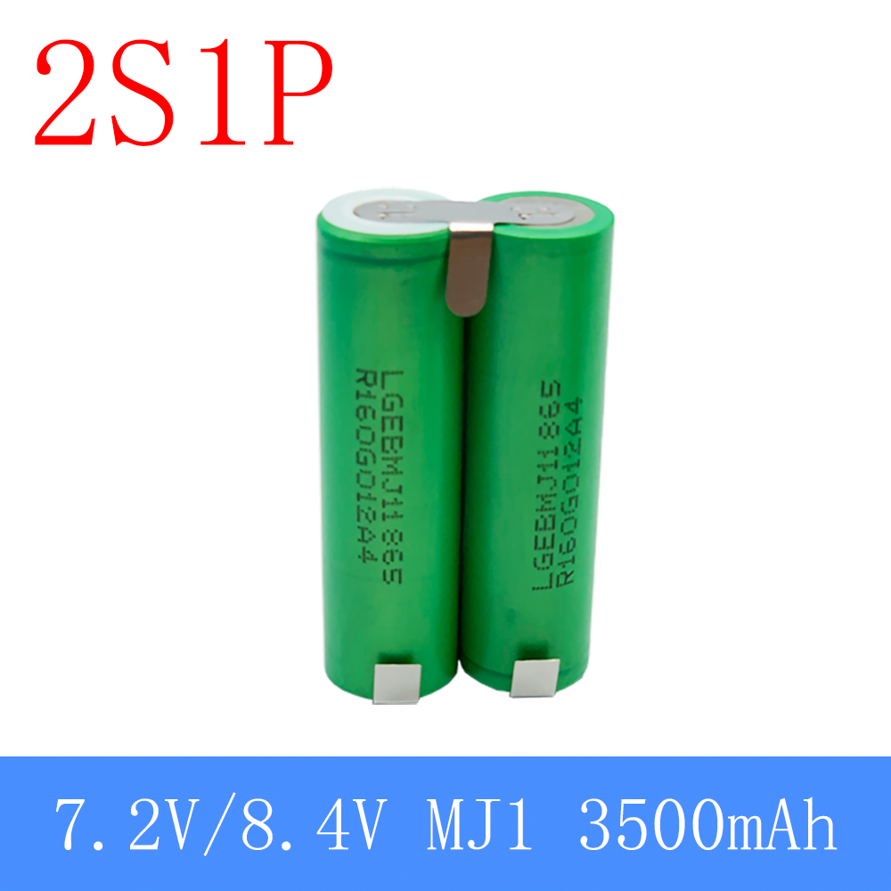 2S1P 1S3P 3S2P 4S2P 5S2P 8.4V 3.7V 10.8V 16.8V 18V MJ1 battery pack 18650 3500mAh battery for 18V screwdriver battery: WHITE