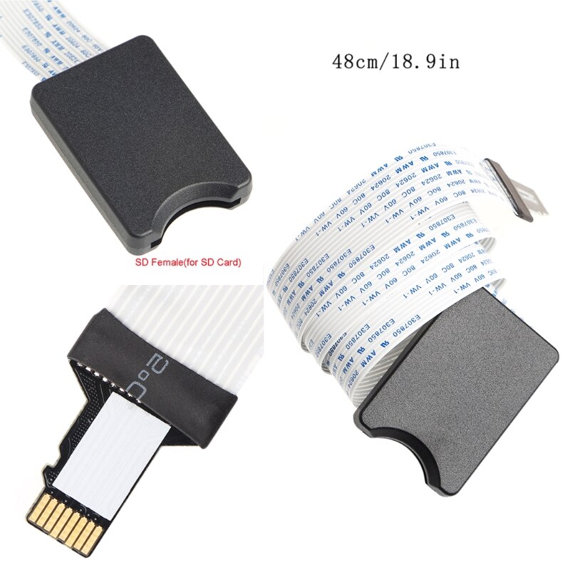 TF Micro SD To SD SDHC SDXC Flexible Extension Adapter Cable For Car GPS TV
