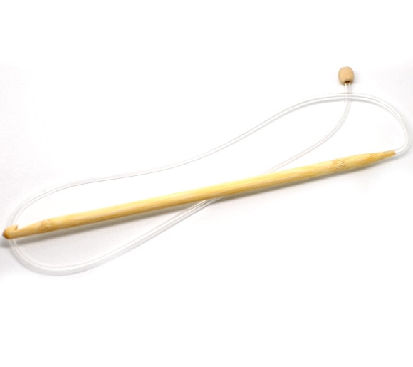 Agujas de ganchillo tunecianas afro de bambú de 85cm de largo para el hogar, agujas de tejer, tejido de hilo, herramientas de artesanía, 1 ud.