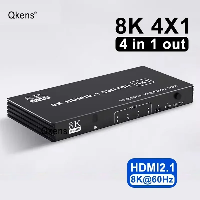 8K 60Hz HDMI 2.1 Switch Splitter 3 4 5 Poort 3x1 4x1 5x1 HDMI Switcher Video Converter 4K 120Hz Ondersteuning CEC 48gbps HDR IR Afstandsbediening: Overigen