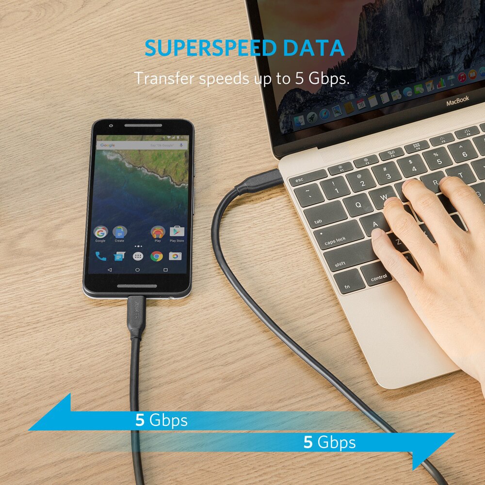 Anker Powerline USB-C a C 3.1 gen 1 cavo, alimentazione per dispositivi USB genere-c galassia,pixel,iPad pro 2018,MacBook,Matebook ecc