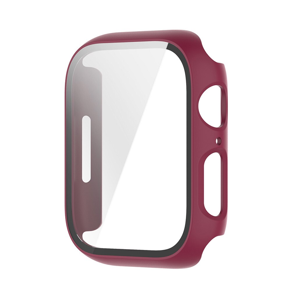 Funda de cristal templado para Iwatch 7, Protector de pantalla a prueba de golpes, para Apple Watch7 I Watch Series 41mm 45mm: Wine red / 45mm