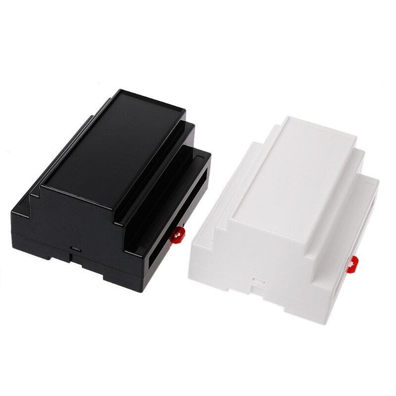 107*87*59mm Black/White Plastic Din Rail Junction Box Electronic Equipment