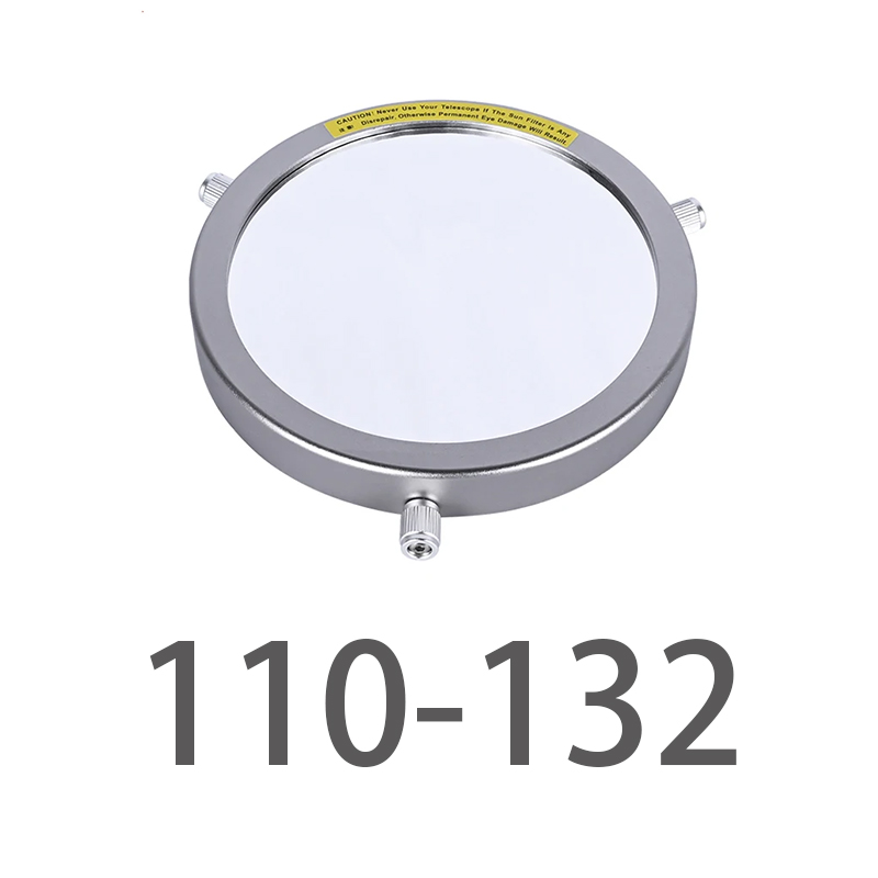 Filtro Solar de aleación de aluminio de diámetro fijo de 50mm a 225mm Membrana de película Solar lente 5,0 telescopio astronómico Bardo película Baade: 110-132MM