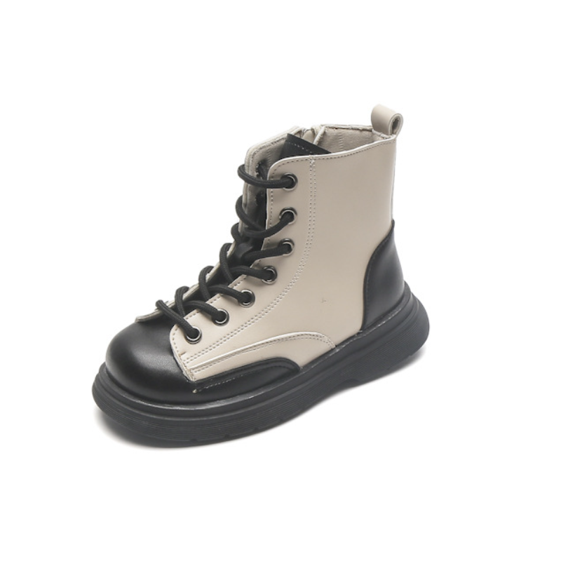 Crianças martin botas estilo britânico botas 2022 outono botas curtas coreano fundo grosso meninos meninas sólido botas pretas moda 26-35