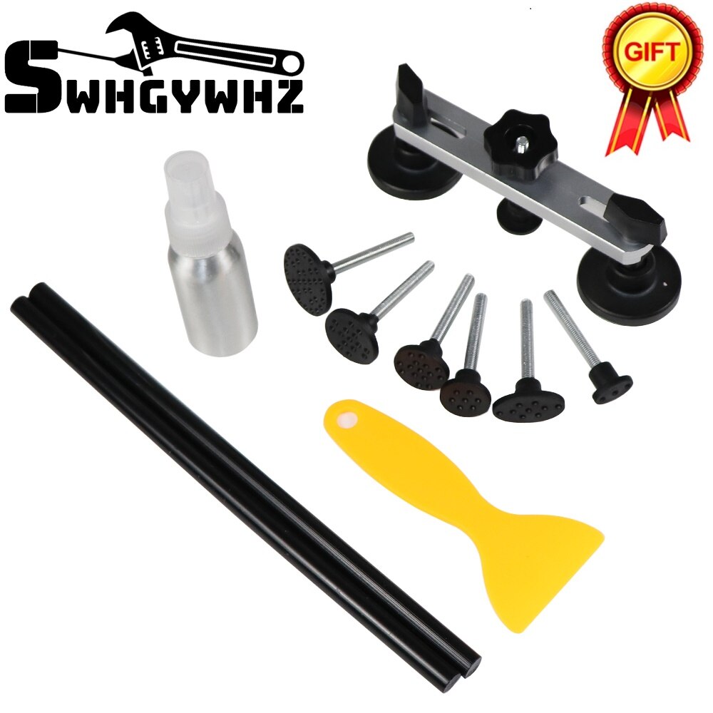 Paintless Dent Repair Hand Tool Kit Glue Set Instrument Car Body Hail Damage Fix Bridge Pulling Dent Adhesive Glue Removal Tab
