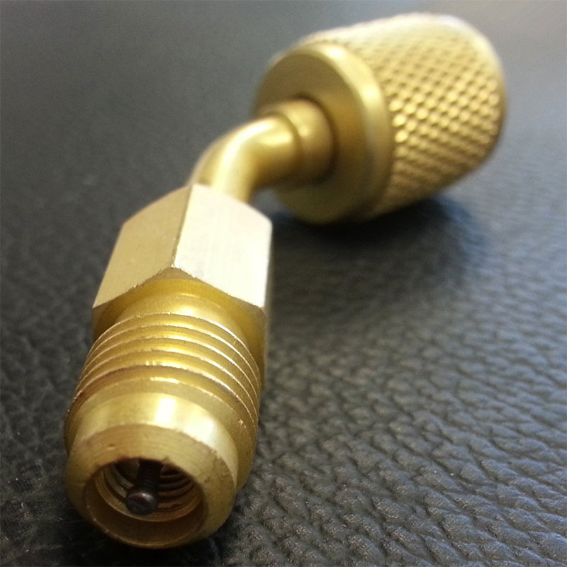 Mini Split System Charging Vacuum Port Adapter Converts R410a Style 5/16 SAE Service Ports to Accept Older 1/4 SAE Gauge Hoses