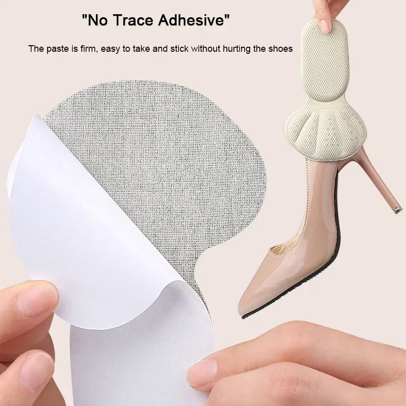 Pegatinas para el talón, zapatillas, Protector del talón, almohadillas para los pies, alivio del dolor, reductor de tamaño, plantillas antideslizantes para zapatos, almohadilla para el cuidado de los pies en forma de T, empuñaduras para el talón