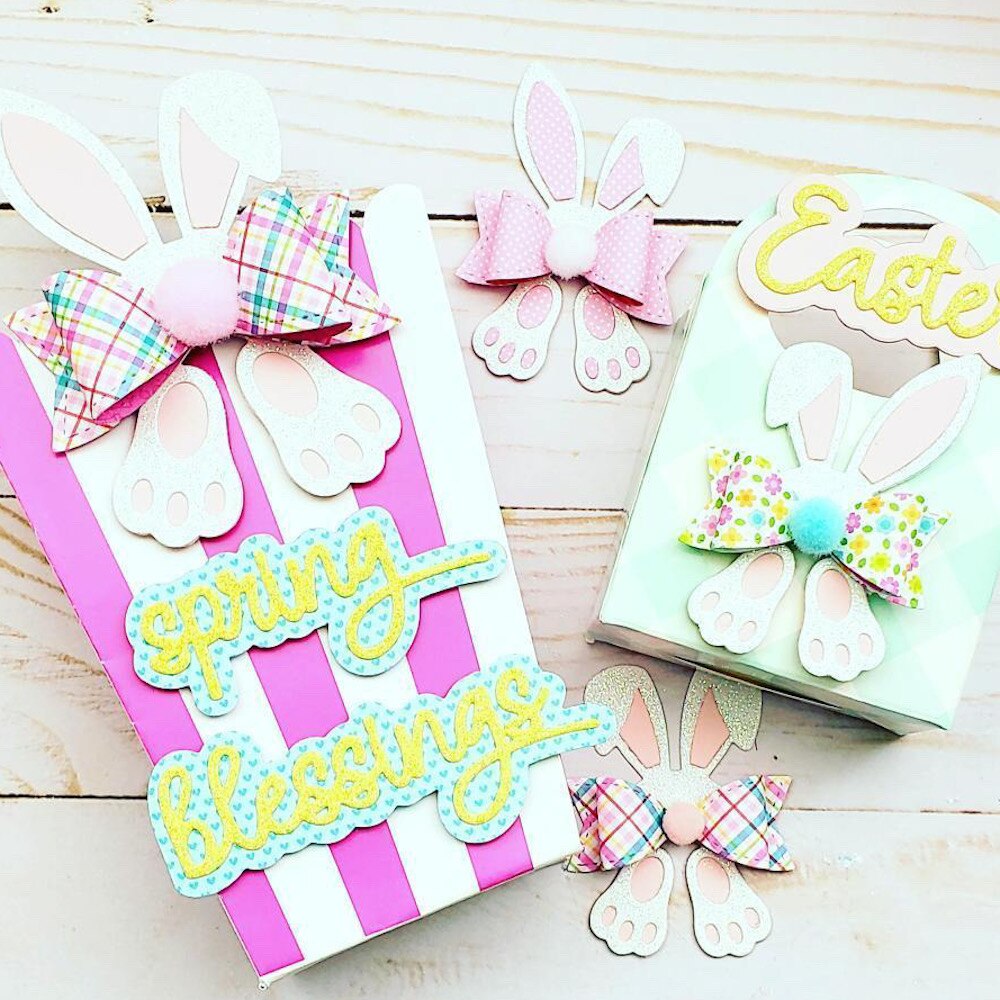 Kscraft kanin buer metall kutte dør sjablonger til diy scrapbooking dekorative preging diy papirkort