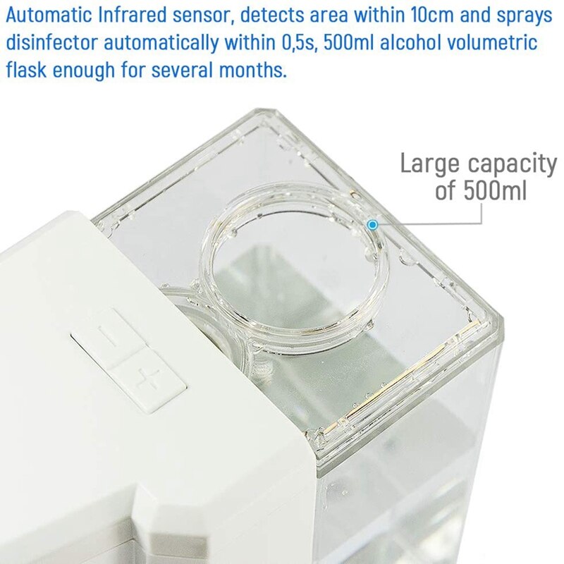Automatisk alkohol dispenser berøringsfri sprøjtemaskine sensor tryk sæbedispenser 500ml sæbedispenser egnet til hjemmet