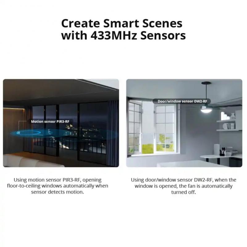 Sonoff rf bridge  r2 wlan 433 mhz, drahtlose fernbedienung per ewelink app, smart-home-automatisierung, kompatibel mit alexa und google home, rf-gerät