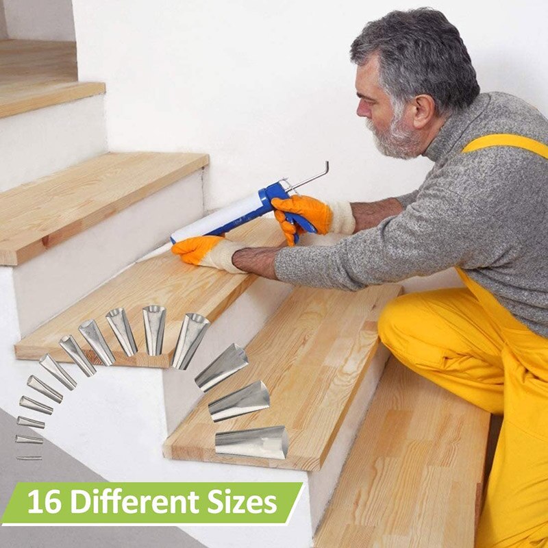 16 Pcs Caulking Tools Caulk Nozzle Applicator Caulking Epoxy Piston Nozzle Accessories Silicone Sealant Nozzle