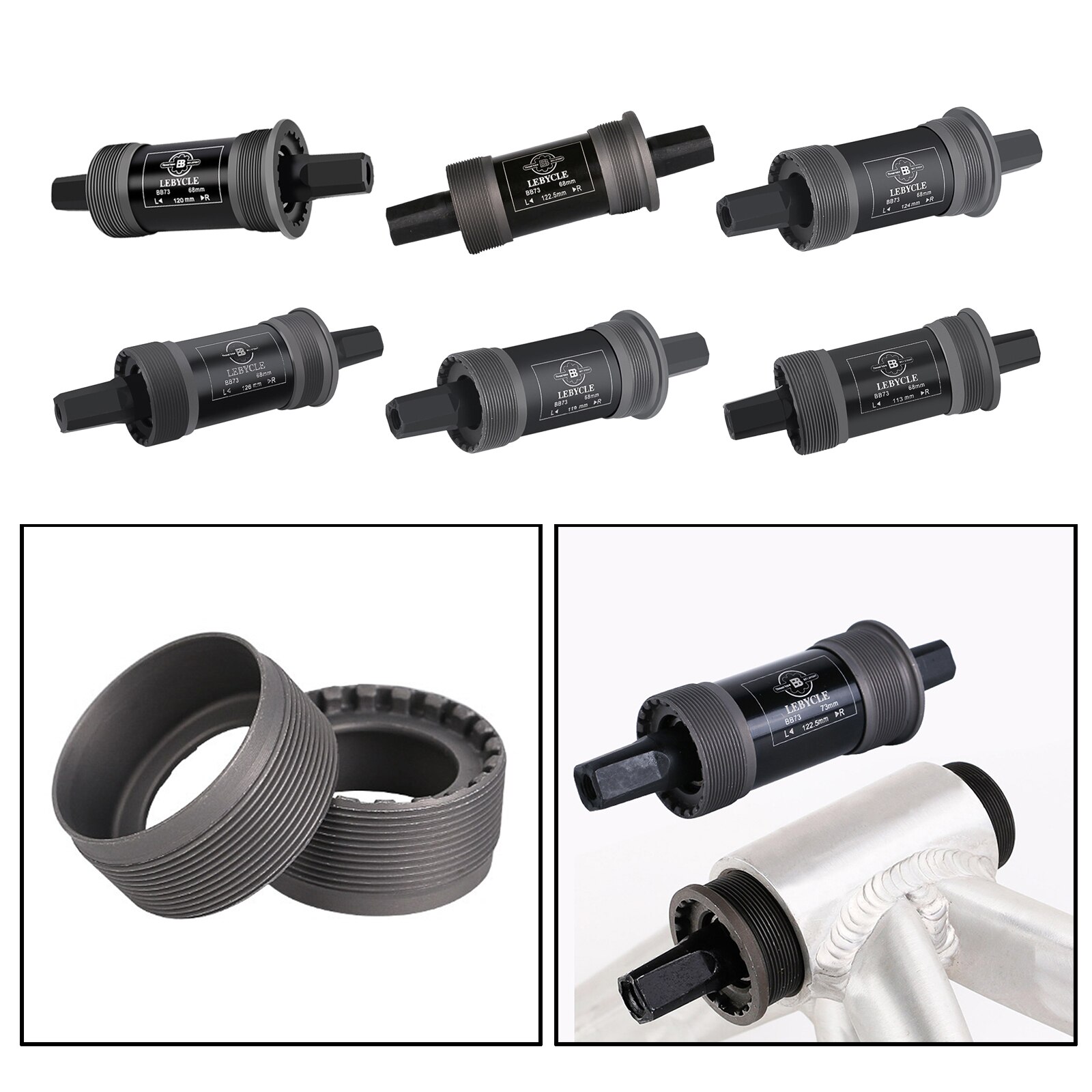 Bike Bottom Bracket Square Taper BB Bicycle Sealed Bearing Cartridge Bottom Bracket 68mm Threaded BB