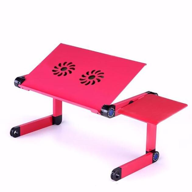 Laptop Table Stand With Adjustable Folding Ergonomic Stand Notebook Desk For Ultrabook Netbook Or Tablet With Mouse Pad: Red