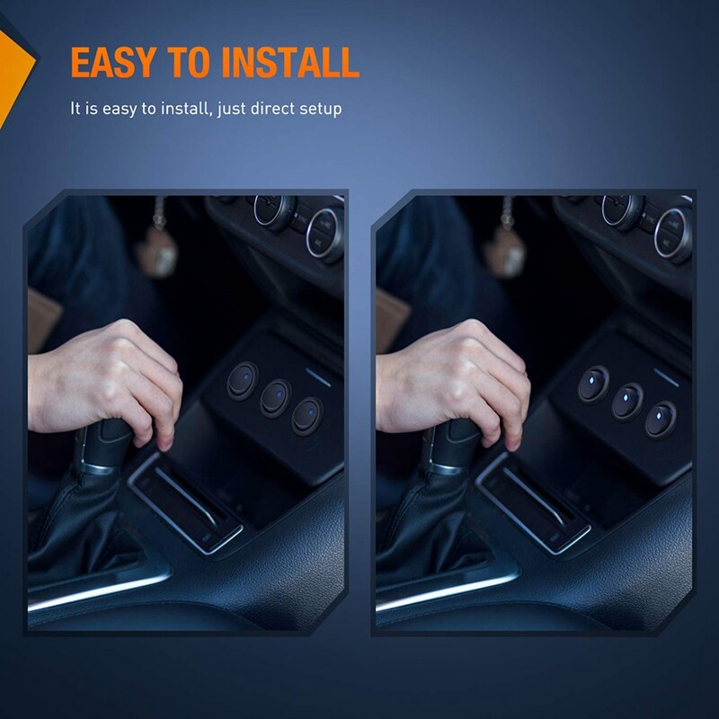 8PCS 12V 20A Round Blue Toggle LED Rocker Switch On-Off Control SPST 3Pins for 12V Car Truck Boat with 24PCS Wires