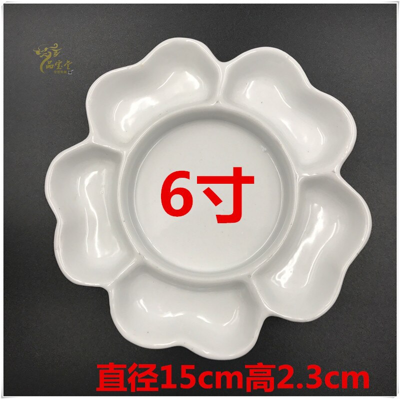 Keramische Palet Pruim Jingdezhen Keramische Pigment Gouache Aquarel Schilderen En Kalligrafie Art Supplies: 6 inch