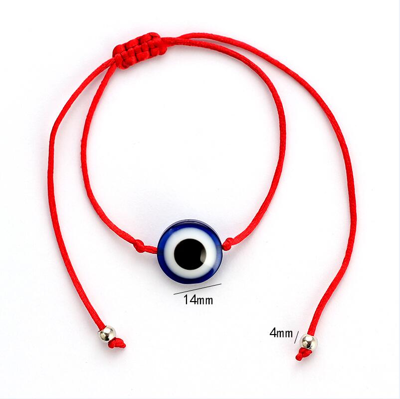 Mal de ojo azul amuletos contra el mal de ojo pulsera de cordel rojo hilo cuerda pulsera para Mujeres Hombres joyería de mal de ojo EY4704: 4