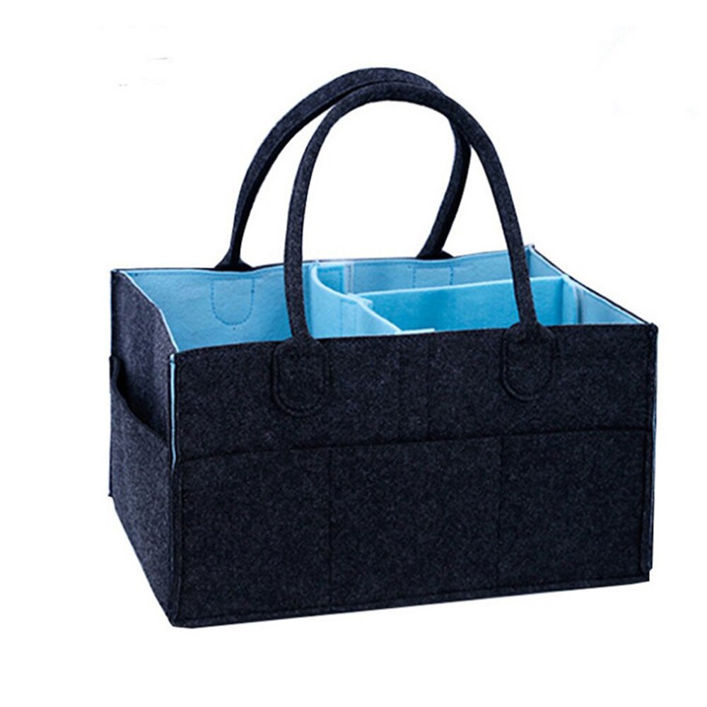 Baby Diaper Wipes Bag Caddy Infant Nappy Organizer Basket Nursery Storage Polyester Bin Durable Practical Eco-friendly: sky blue 38-25-18cm