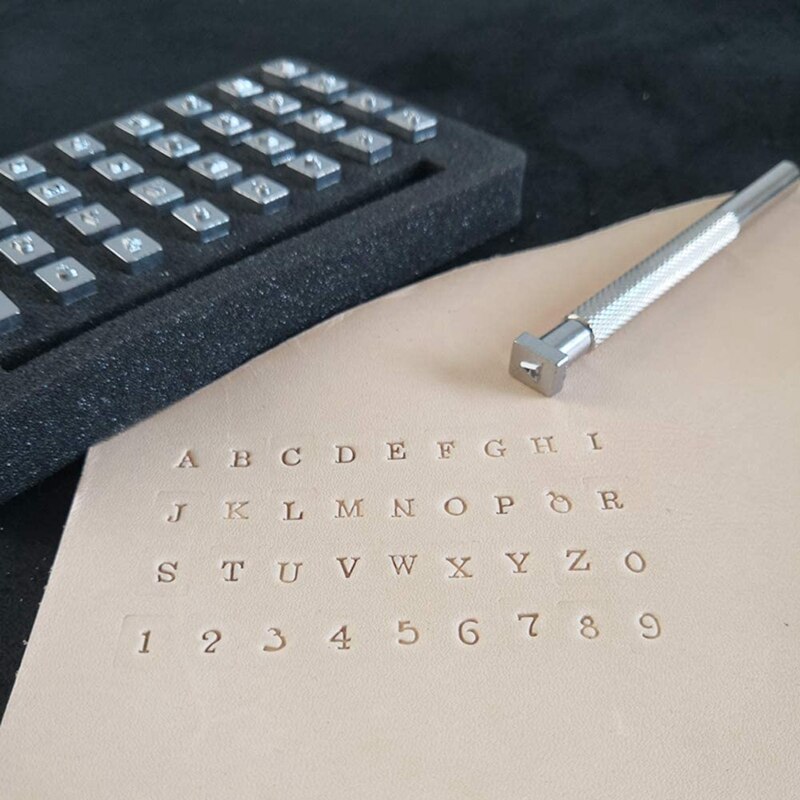 28PCS Leather Embossing Tools Manual Craft Carving Kit Stamps Set DIY Punch Wooden Hammer Embossing Beveler Tools Kit