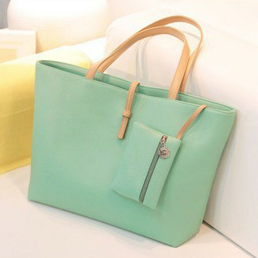Frauen Handtasche Faux Leder Bote Einkaufen Tasche Handtasche Dame Schulter Tasche Totes Geldbeutel: grün