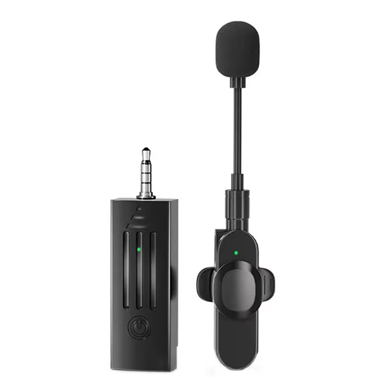 Hfes mini wireless microphone 3,5 mm bluetooth speakers collar microphone speaker for lectures classroom teaching: Dark grey