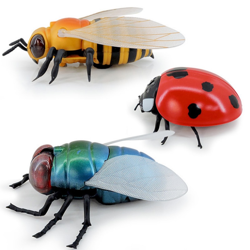Télécommande infrarouge , jouet de Simulation d&#39;insecte, mouche géante, coccinelle abeille, amusant, d&#39;halloween