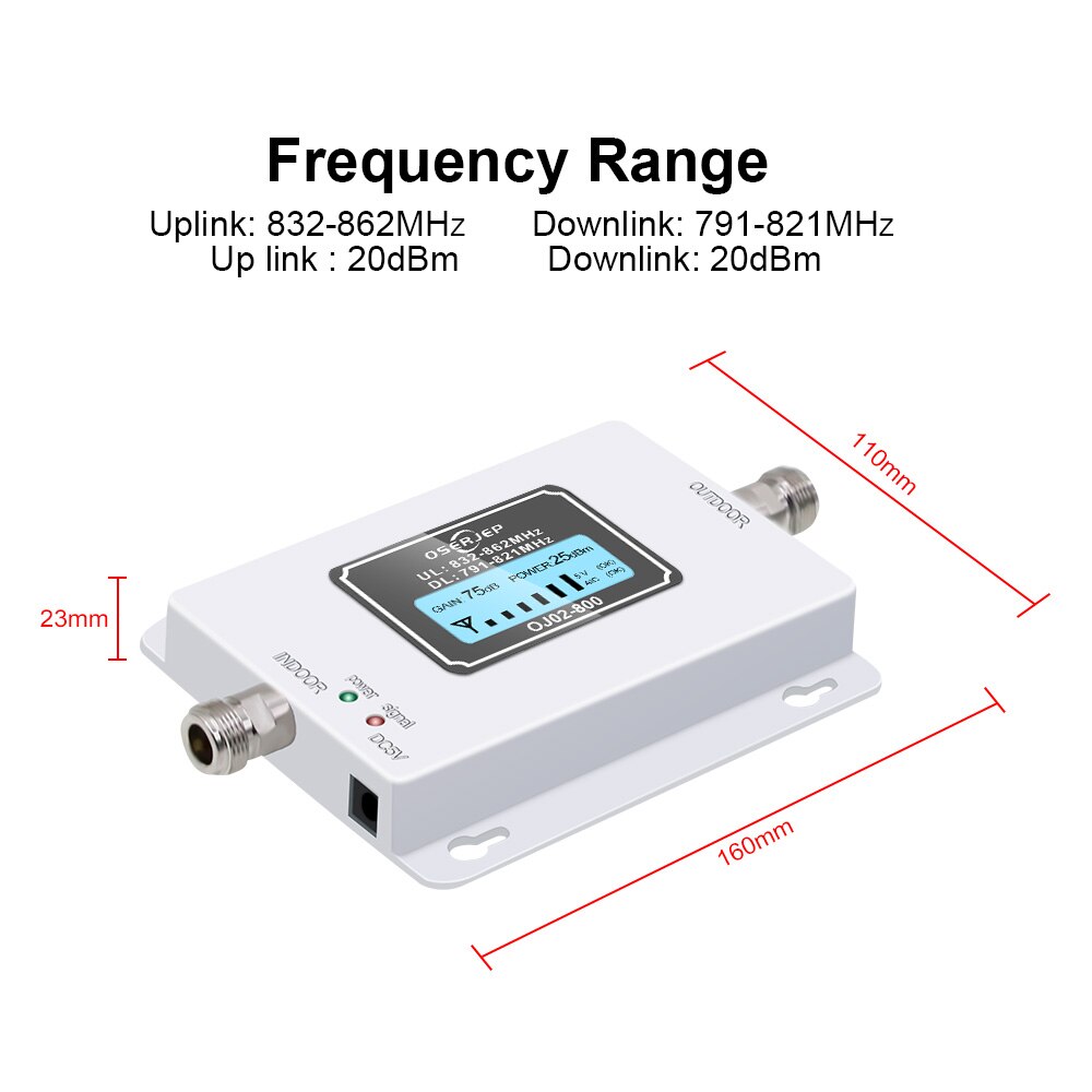 Lcd Display 4G Lte Band20 800Mhz Repeater Mobiele Telefoon Mobiele Signaal Versterker Signaal Booster Telefoon Signaal Booster Repeater