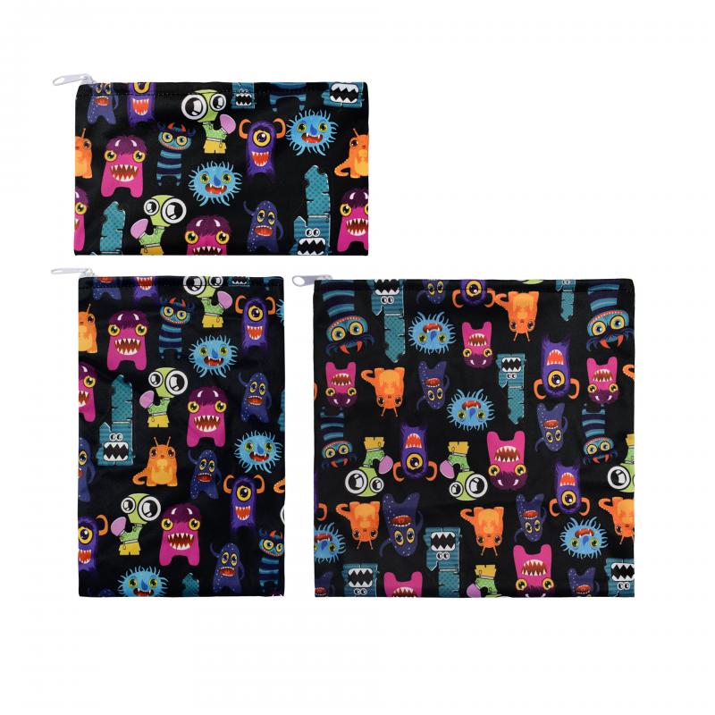 3Pcs/Set Lunch Bag Reusable Sandwich Bag Snack Bag Lunch Box With Zipper Washable Food Safety BPA Free Eco-friendly Waterproof: 12 3pcs