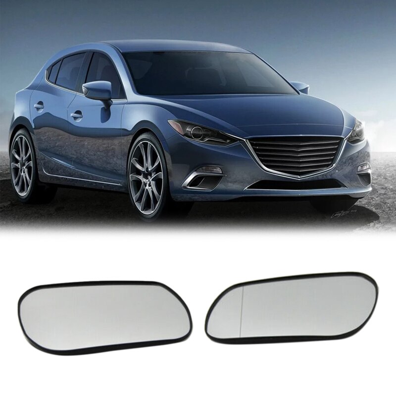 2Pcs Rear View Heated Mirror Glass for Mazda 3 2003 Mazda 6 BP5F-69-1G1 BP5F-69-1G7